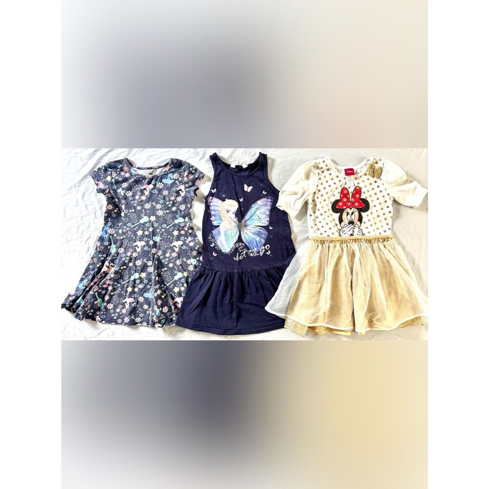 Girls Disney Dress Lot Size 5T Elena of Avalor Frozen Elsa Minnie Mouse 3 Pc